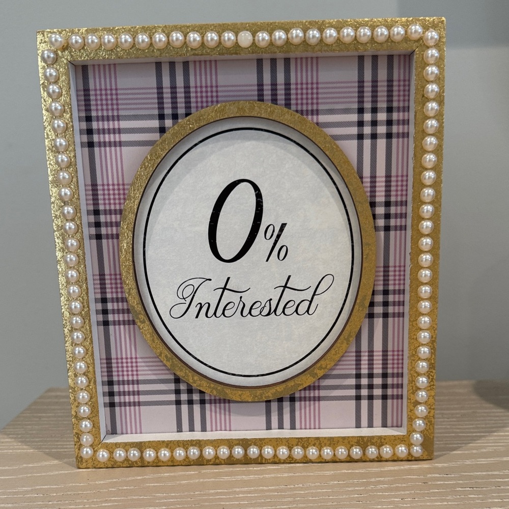 Gold and Pink Plaid Decorative Frame